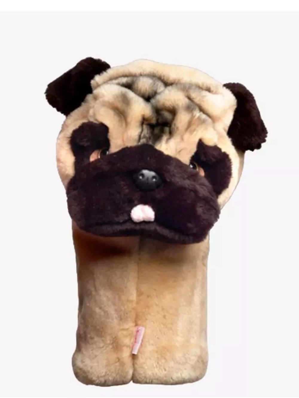 Plush Pug Headcover Golf Club - Brown & Dark Brown